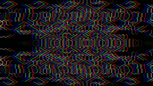 Neon 3D isometric hexagons 4K UHD widescreen motion background