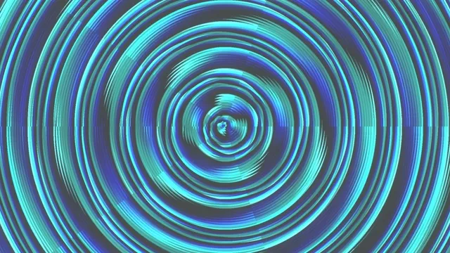 Neon Cyan Blue Spiral Vortex Tunnel 4K