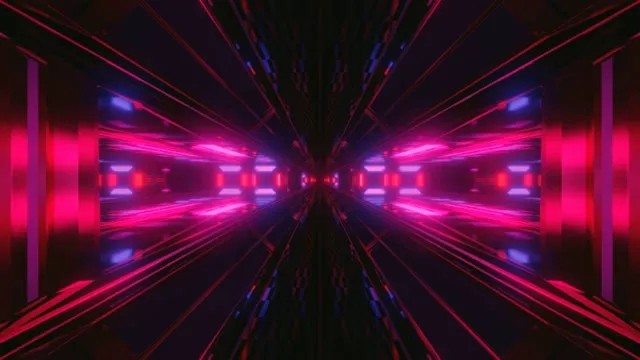 Neon Cyberpunk Tunel VJLoops - Fialový Růžový Geometrický Pohyb Pozadí