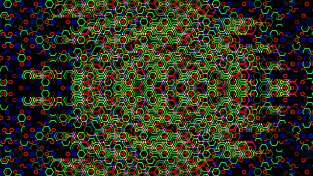 Neon geometric hexagon 4K UHD motion background for broadcast