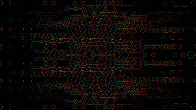 Neon Geometric Hexagon Network Animation 4K
