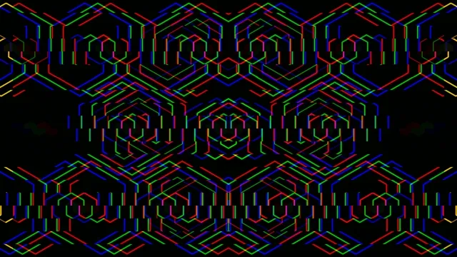 Neon geometric hexagon pattern 4K UHD widescreen motion background