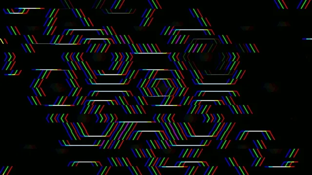Neon Glitch Hexagon Pattern 4K Motion Graphics