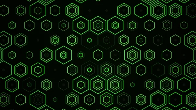 Neon green hexagon grid 4K motion background for broadcast