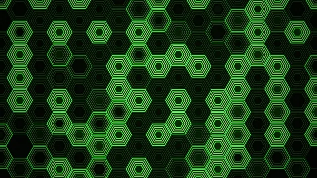 Neon Green Hexagon Grid Motion Background