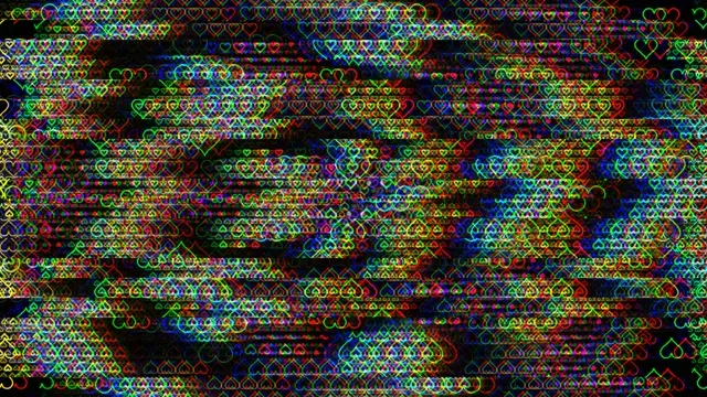 Neon heart glitch 4K seamless loop background for video creators