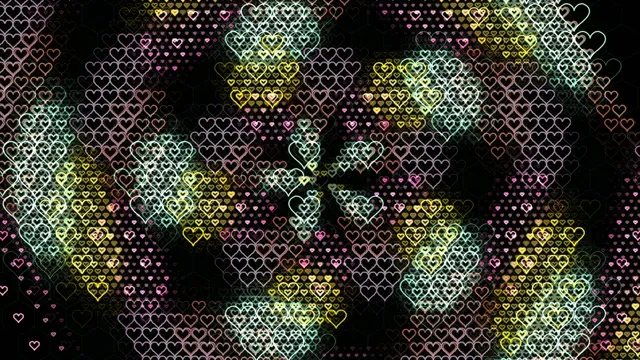 Neon heart particles flowing 4K ultra HD motion background loop