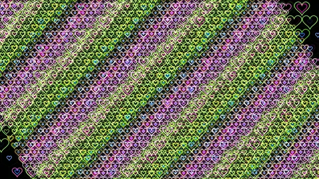 Neon Heart Pattern Animated Background Loop 4K