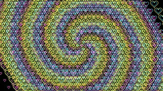 Neon Heart Pattern Motion Background 4K