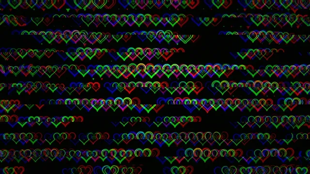 Neon heart shapes 4K animated background loop for streaming