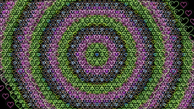 Neon hearts 4K seamless loop background for video editing and broadcast