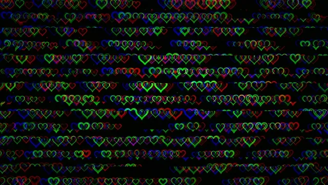 Neon Hearts Falling 4K UHD Animated Background Loop