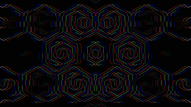 Neon Hexagon 3D Tunnel Motion Graphics Loop