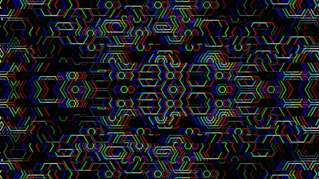 Neon hexagon circuit 4K UHD widescreen motion background