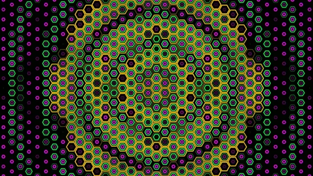 Neon hexagon geometric 4K motion background for video editing