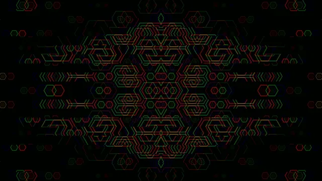 Neon Hexagon Geometric Pattern 4K Animation