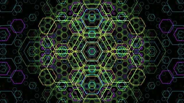 Neon Hexagon Geometric Pattern 4K Motion Background