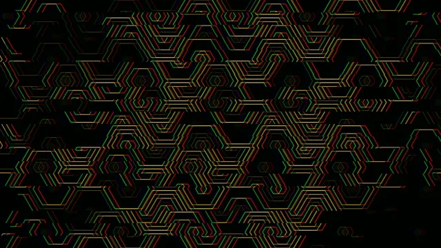 Neon Hexagon Geometric Pattern Animation 4K