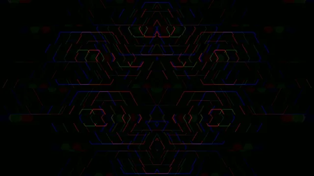 Neon Hexagon Geometry Abstract Animation 4K