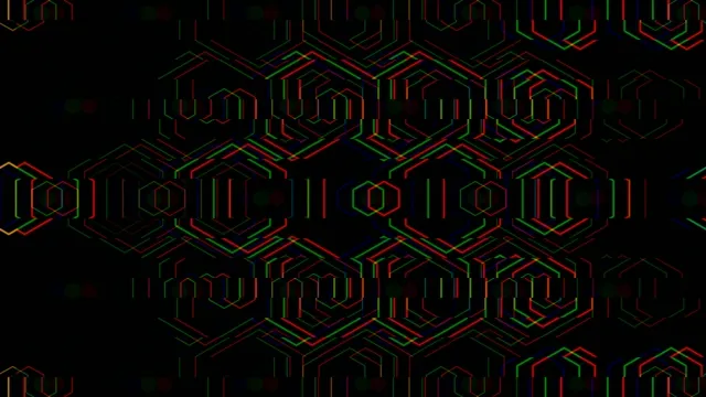 Neon hexagon grid 4K animated motion background for broadcasts