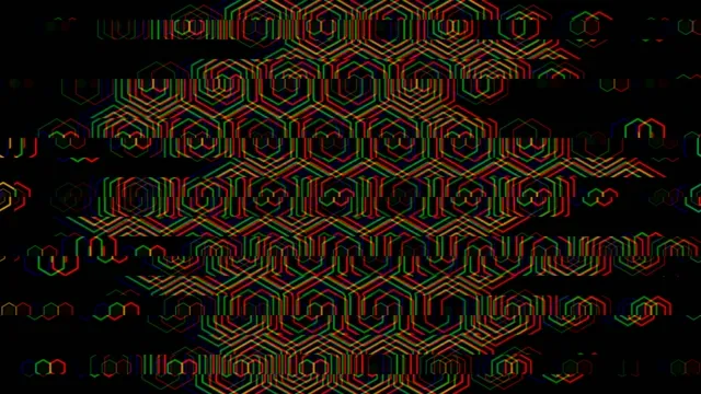 Neon hexagon grid 4K UHD widescreen motion background loop