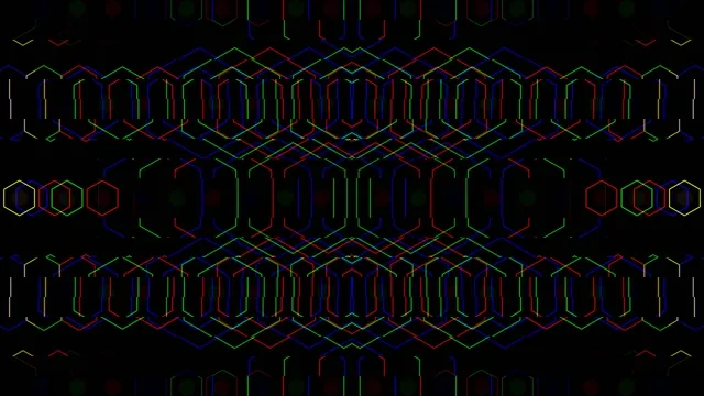Neon Hexagon Grid Abstract Motion 4K