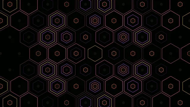 Neon Hexagon Grid Animation â€“ 4K Abstract Background