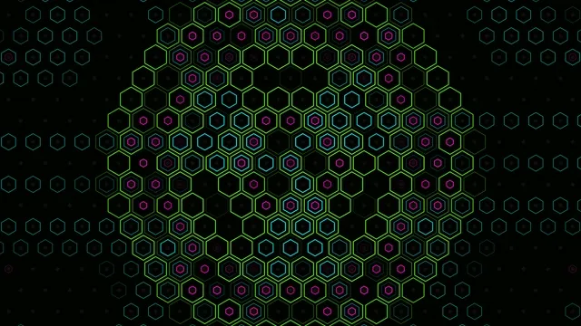 Neon Hexagon Grid Digital Abstract Animation