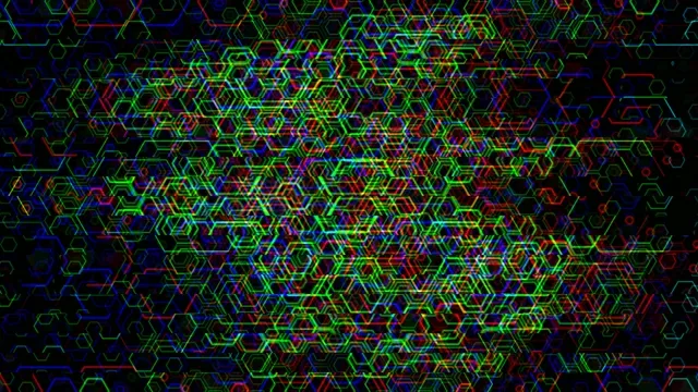 Neon Hexagon Grid Digital Network Animation