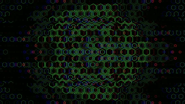 Neon Hexagon Grid Digital Network Animation