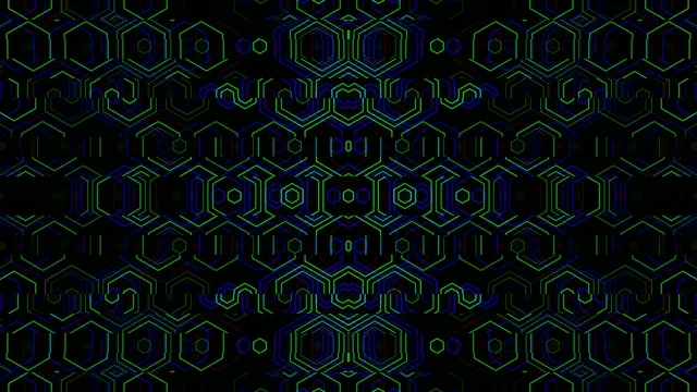 Neon Hexagon Grid Digital Network Animation