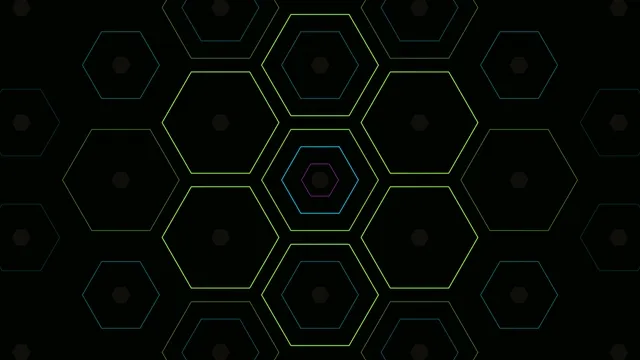 Neon Hexagon Grid Network Abstract Animation