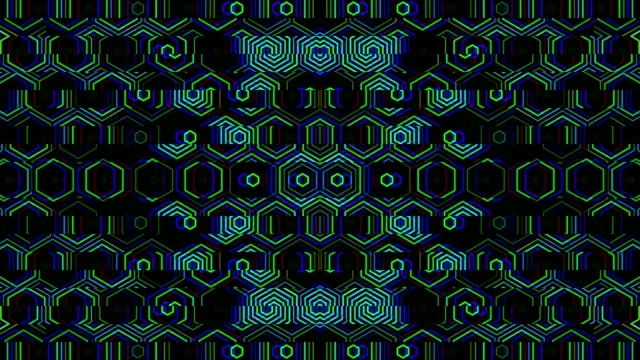 Neon hexagon matrix 4K seamless loop motion background