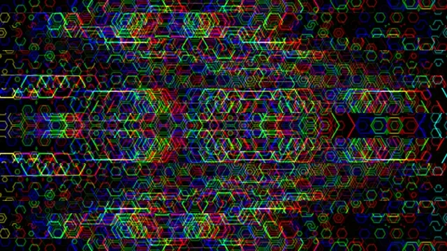 Neon Hexagon Matrix Digital Tech Background