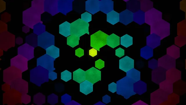 Neon Hexagon Mosaic - 4K Abstract Digital Background