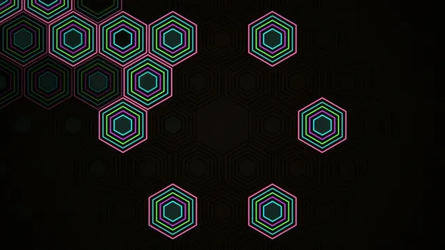 Neon hexagon motion background 4K UHD for video production