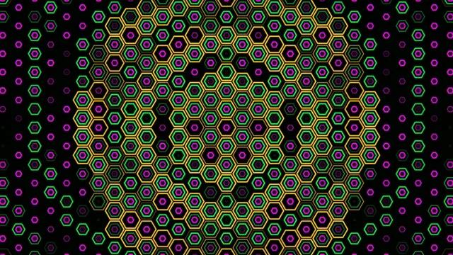 Neon hexagon motion background 4K UHD widescreen loop