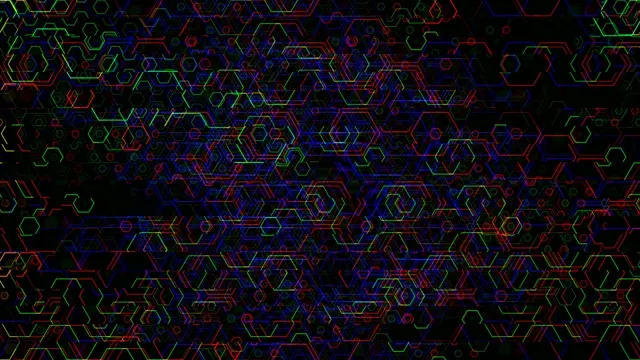 Neon Hexagon Network 4K - Digital Tech Background