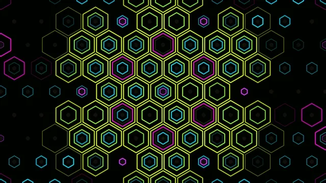Neon hexagon network 4K UHD animated motion background
