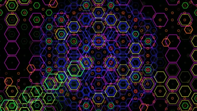 Neon hexagon network 4K UHD motion background for broadcast