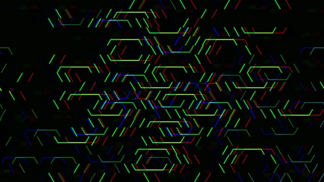 Neon Hexagon Network Animation 4K