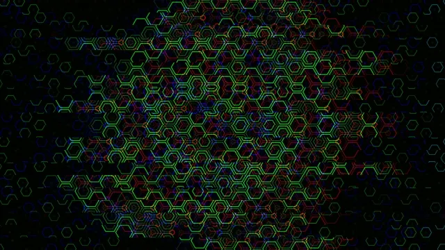 Neon Hexagon Network Digital Background Animation