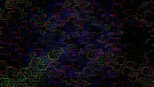 Neon Hexagon Network Loop - 4K Ultra HD