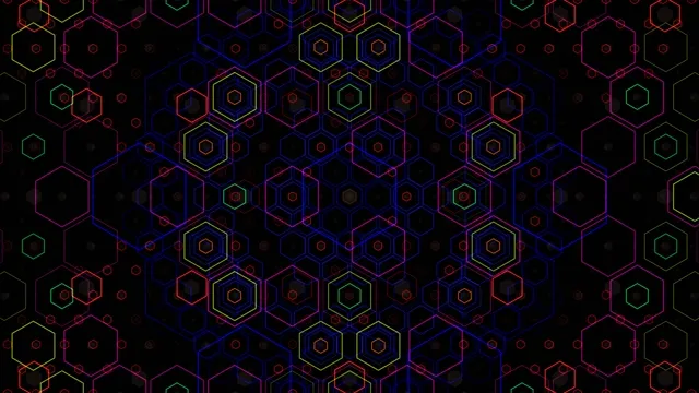 Neon Hexagon Network Motion Graphics 4K