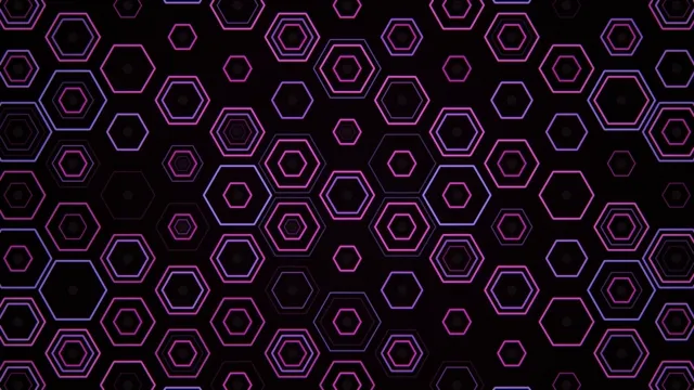 Neon hexagon pattern 4K animated background for broadcast and displays
