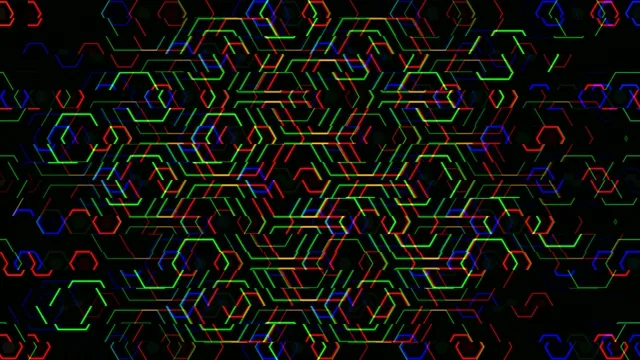 Neon Hexagon Pattern 4K - Colorful Digital Background