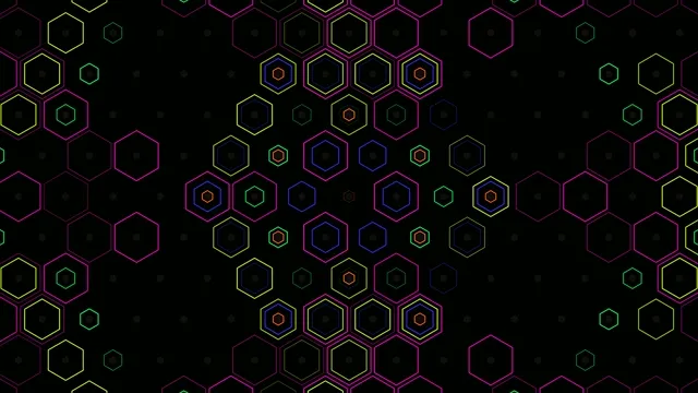 Neon Hexagon Pattern - 4K Digital Tech Background