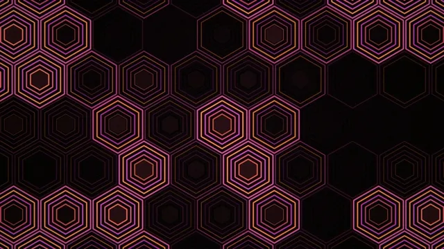 Neon Hexagon Pattern 4K Motion Background