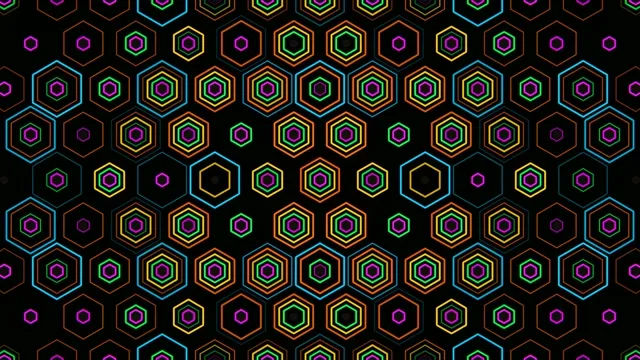 Neon hexagon pattern 4K UHD looping motion background