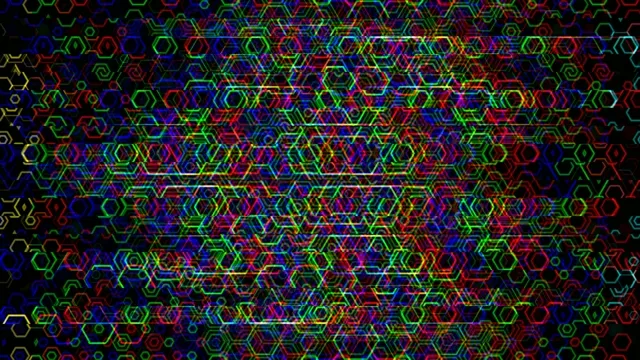 Neon hexagon pattern 4K UHD motion background for broadcast